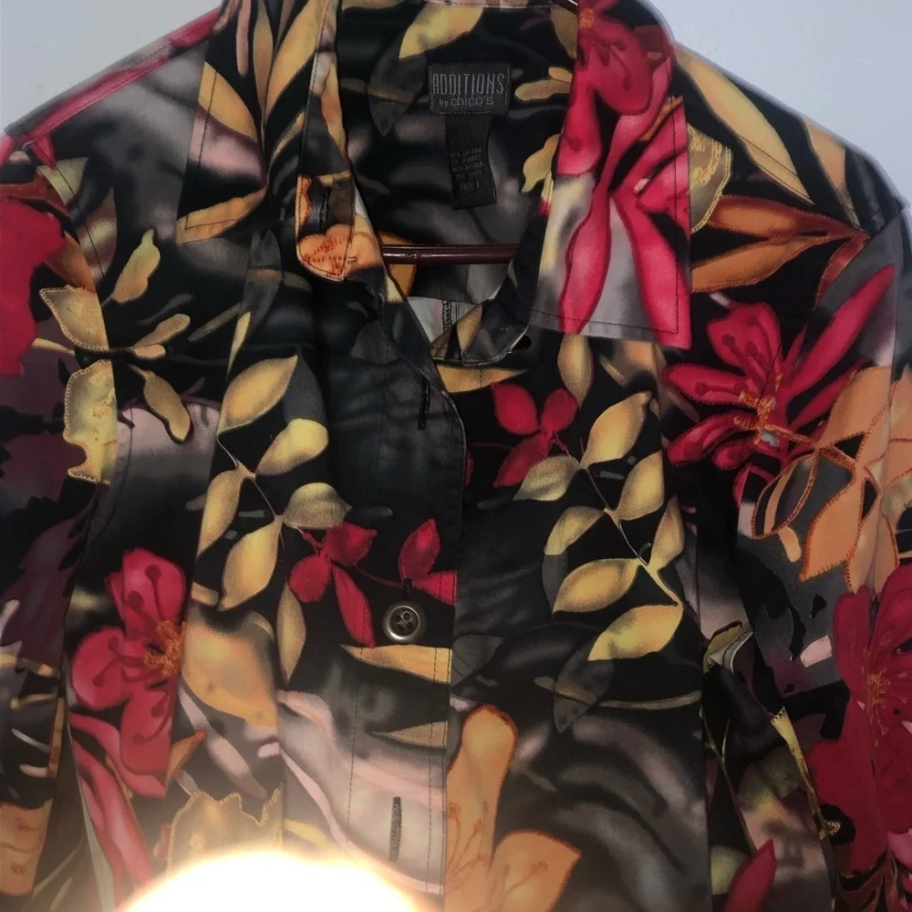 Chico's Additions Floral blouse/ jacket. Vibrant colours ,  preloved - Picture 3 of 7